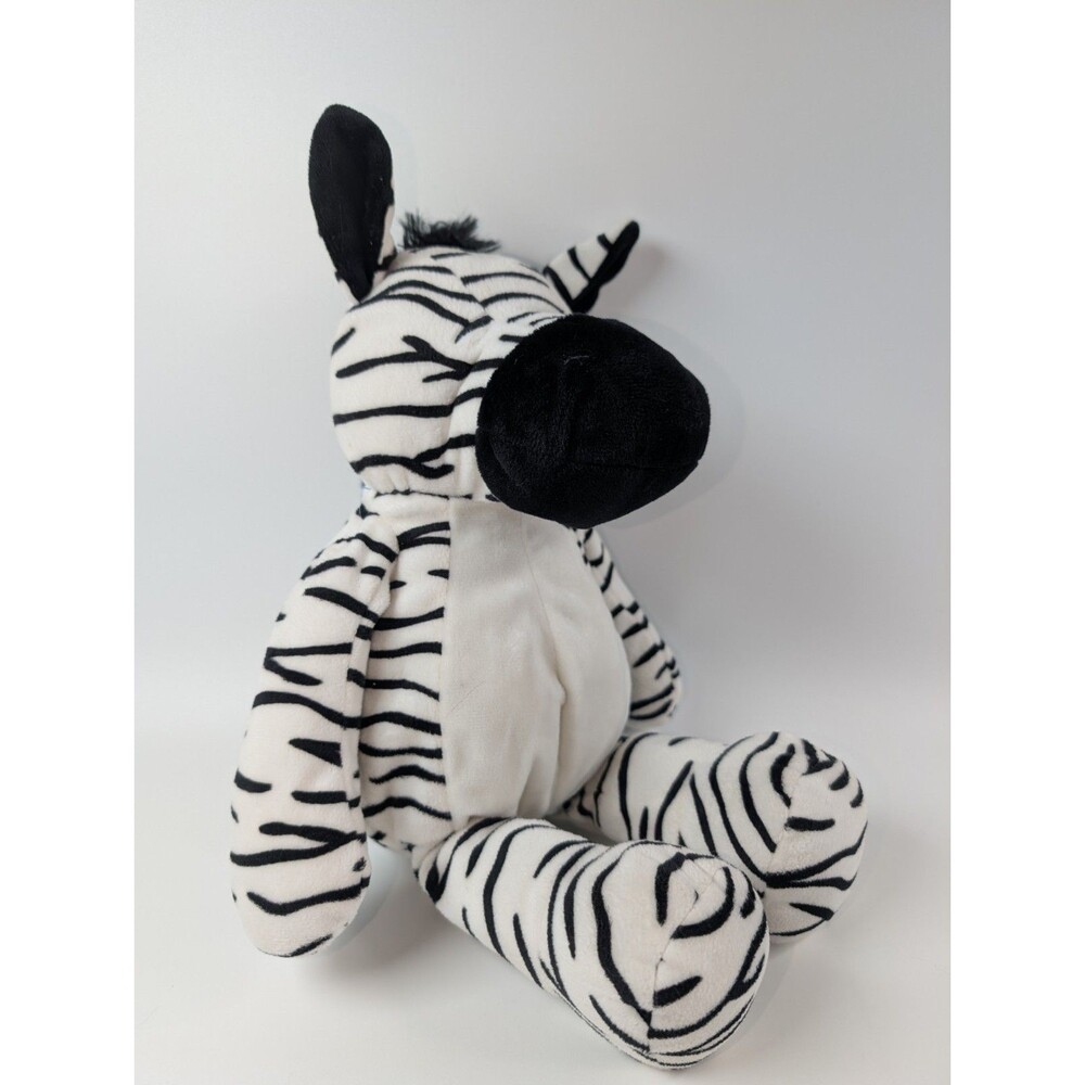 Manhattan Toy Zoe Zebra Plush Black White Stuffed Animal Sitting 15"